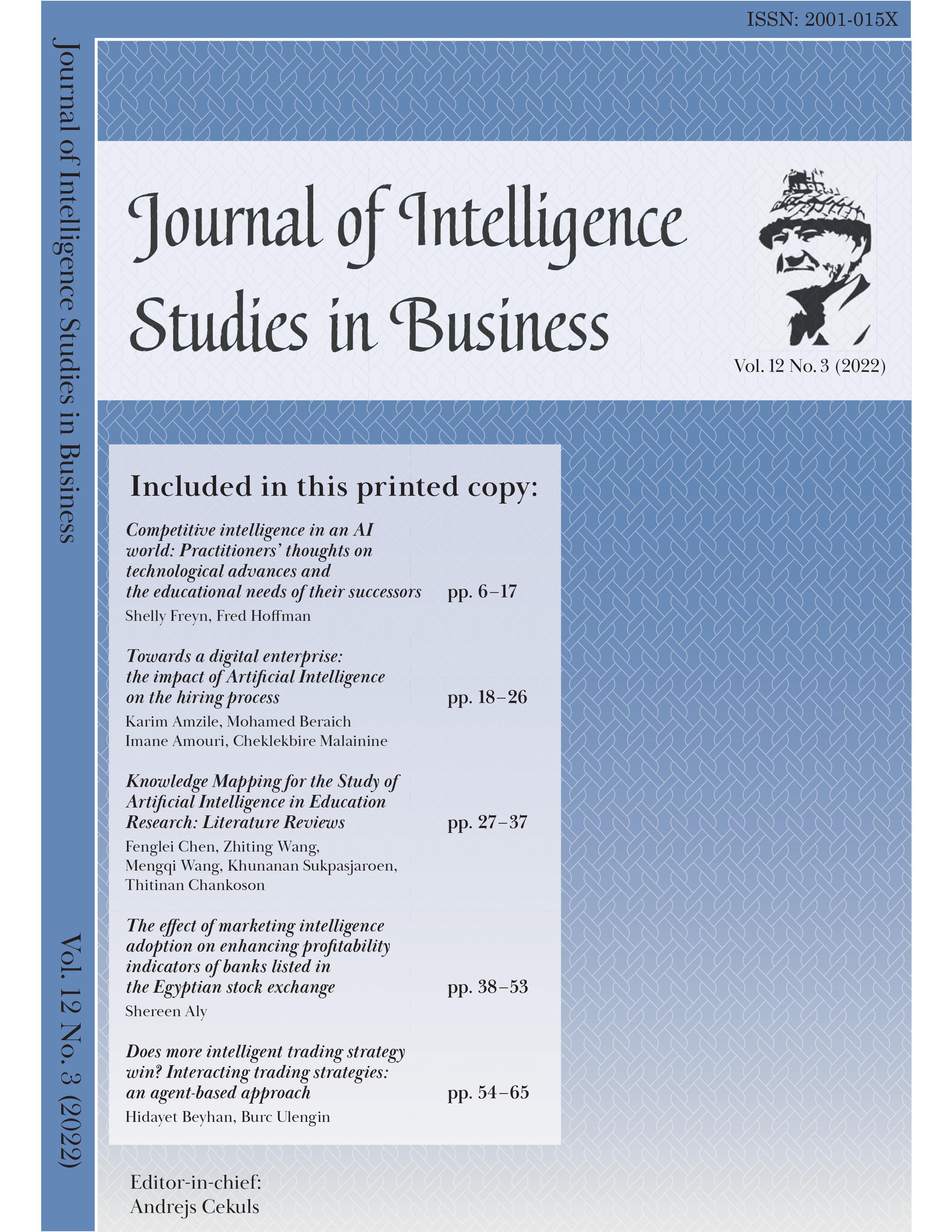					View Vol. 12 No. 3 (2022): Journal of Intelligence Studies in Business
				
